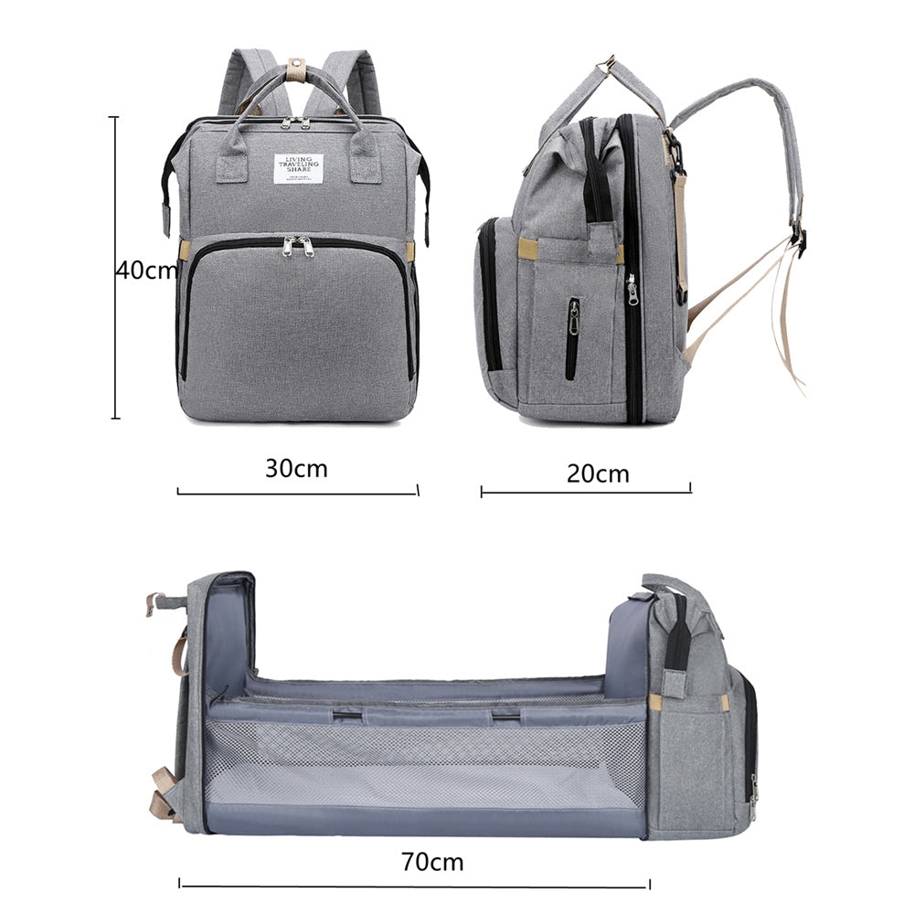 Foldable Diaper Bag with Changing Station Multifunction Portable Travel Back Pack