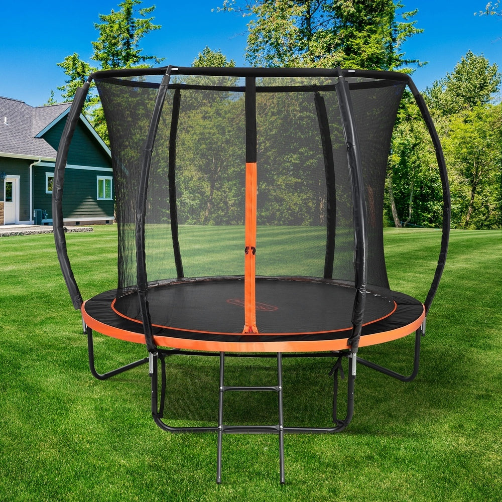 8FT Round Kids Trampoline with Safety Net Enclosure and Ladder