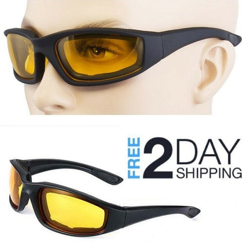 Chopper Cycling Sports Sunglasses For Men Wrap Around UV400 Protection For Cycling Fishing Driving Glasses Wind Resistant Yellow Lens 3 Pack