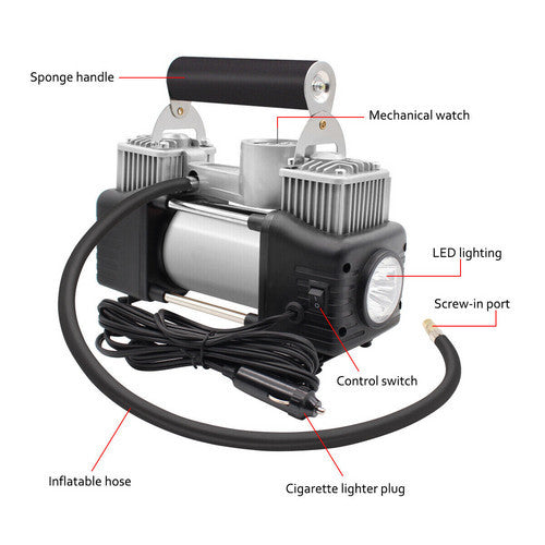 12V 150PSI Car Air Compressor Portable Tyre Deflator Inflator  4WD Car Truck