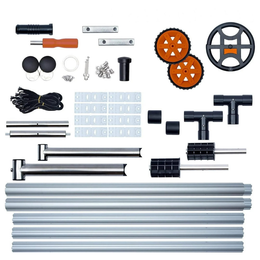 Pool Cover Reel Solar Inground Cover Aluminum Reel Set with Sandbags