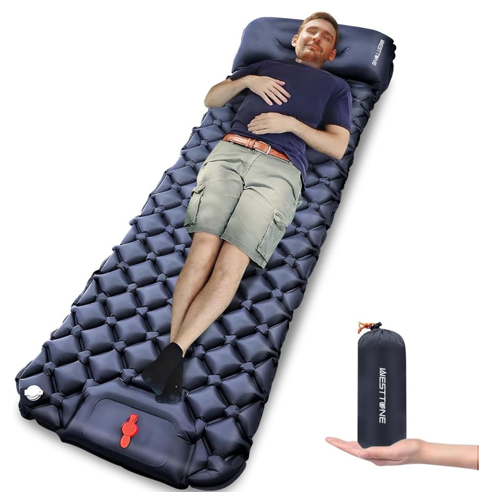 Ultralight Inflatable Camping Mattress with Built-in Pump