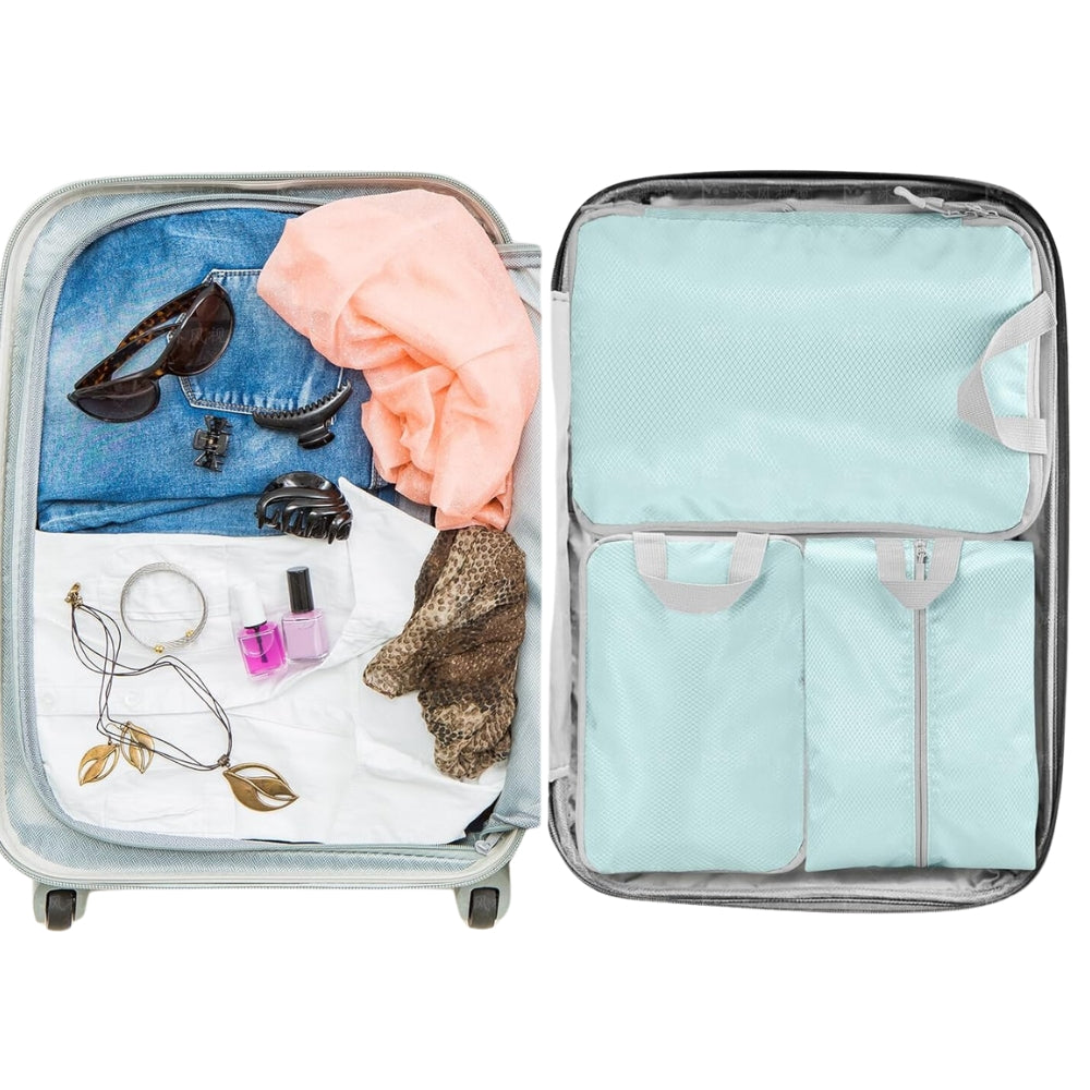 6 Set Compression Packing Travel Storage Bag Cubes Luggage Organizer