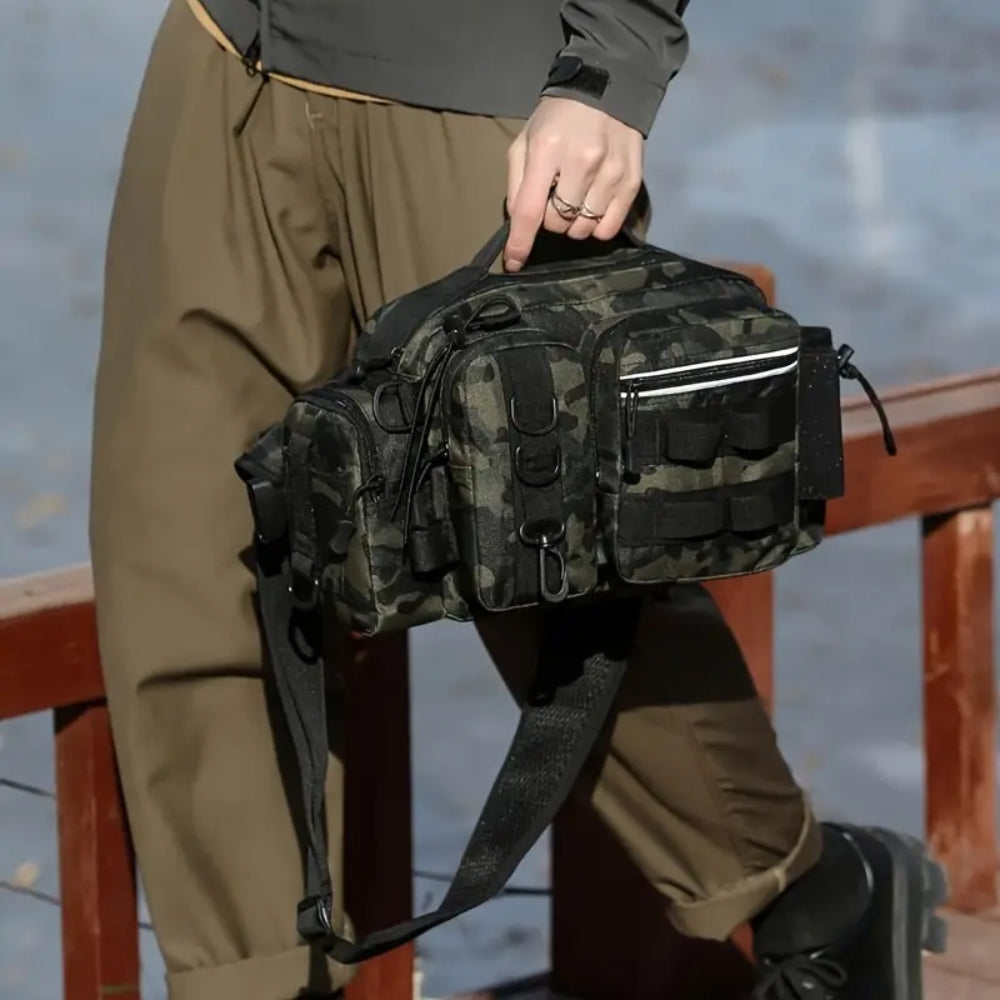 Fishing Tackle Backpack with Rod Holder and Gear Storage