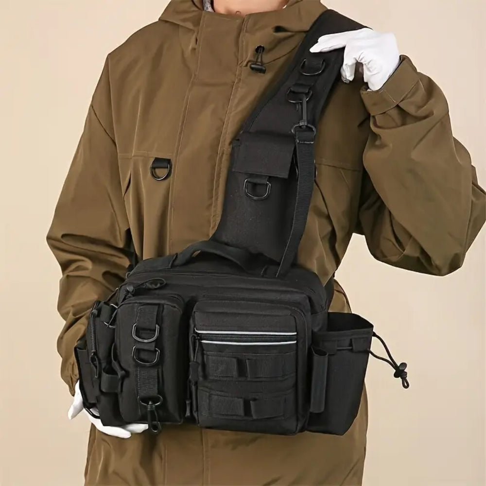 Fishing Tackle Backpack with Rod Holder and Gear Storage