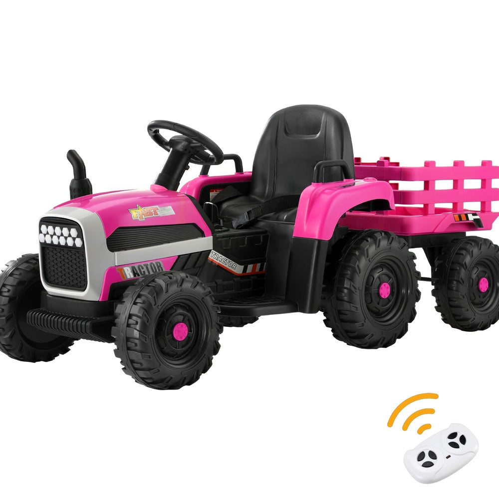 Pink Kids Ride On Tractor Car 12V with Remote Control Toy