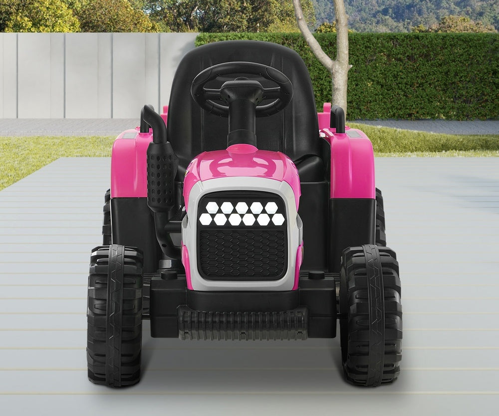 Pink Kids Ride On Tractor Car 12V with Remote Control Toy