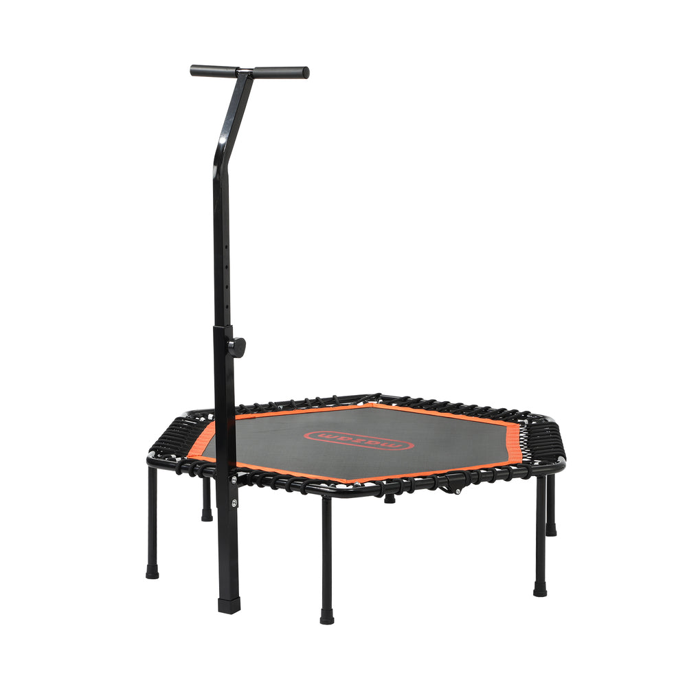 50 Inch Adjustable Trampoline Fitness Rebounder with Handrail