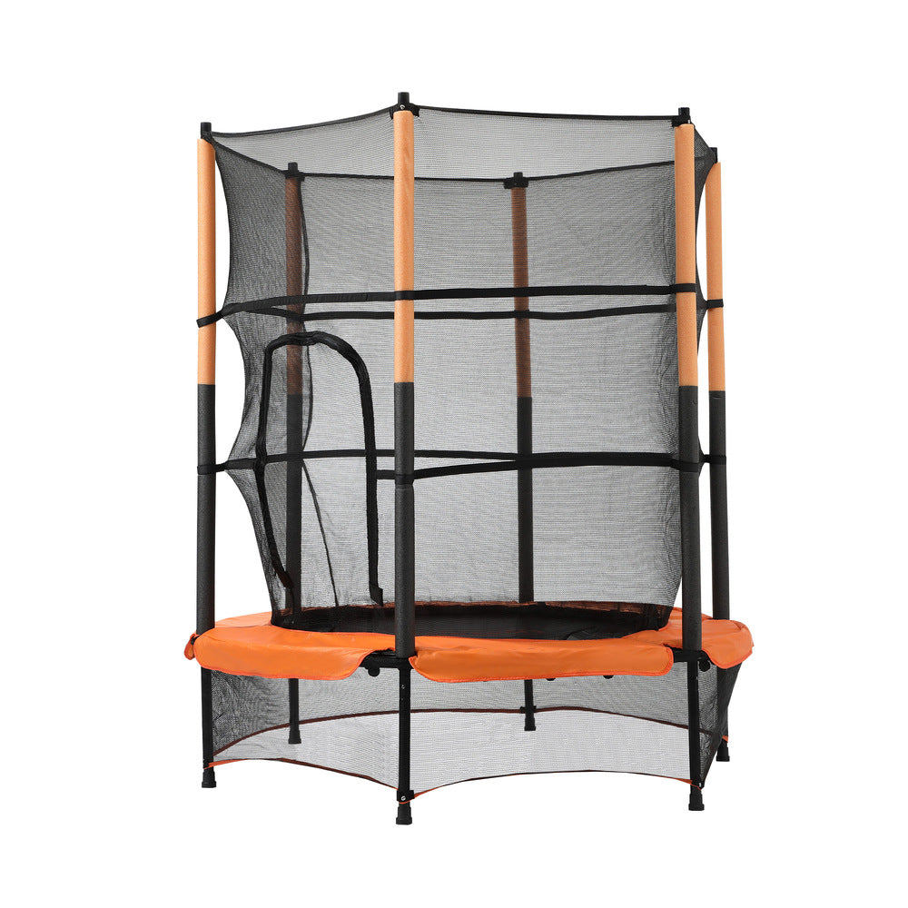 55 Inch Round Kids Trampoline with Safety Net Enclosure