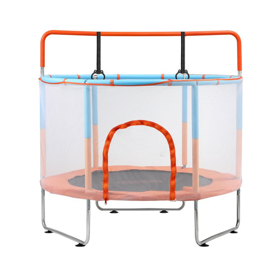 60 Inch Kids Trampoline with Safety Net Enclosure and Horizontal Bar